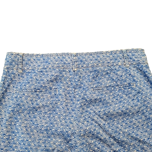 Anthropologie Cartonnier Blue Charlie Trouser Shell Print Ankle Crop Pants Sz 8 - Picture 8 of 12